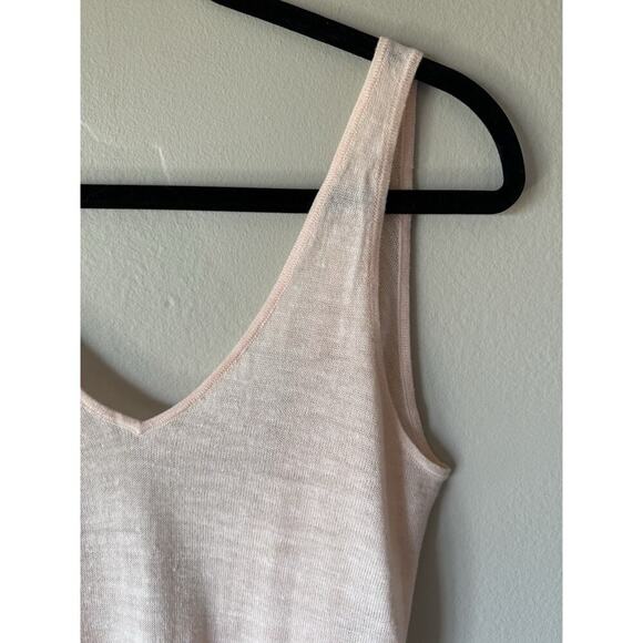 Lululemon Mix And Mingle Tank Linen Blend Knit Twist Low Back V Neck Pink Draped - Picture 4 of 8